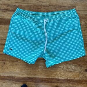 Lacoste Green Checkered Swim Shorts